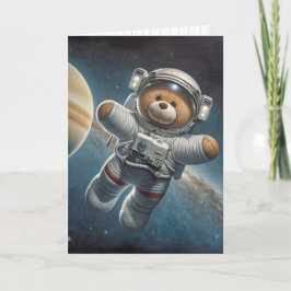 赤ちゃん 男の子 宇宙飛行士 テディベア カード