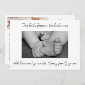 赤ちゃん,黒,白,足,手,写真,大きい,... 招待状 (正面/裏面)