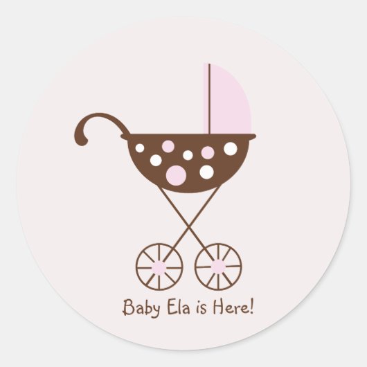 赤ちゃんPram Modステッカーピンク ラウンドシール (正面)