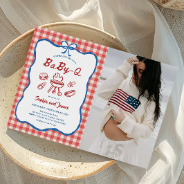 赤ちゃんQの裏庭BBQ 7月4日ベビーシャワーの写真 招待状