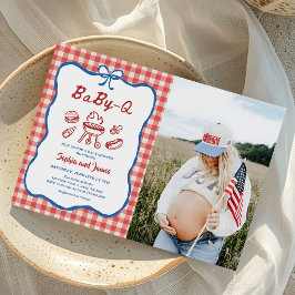 赤ちゃんQの裏庭BBQ 7月4日ベビーシャワーの写真 招待状