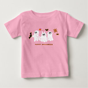 赤ちゃんTシャツ 写真を撮るユーモアのあるゴースト ベビーTシャツ
