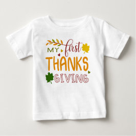 赤ちゃんTシャツ 私の初めての感謝祭 ベビーTシャツ