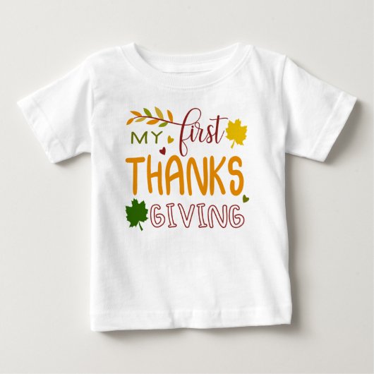 赤ちゃんTシャツ 私の初めての感謝祭 ベビーTシャツ (正面)
