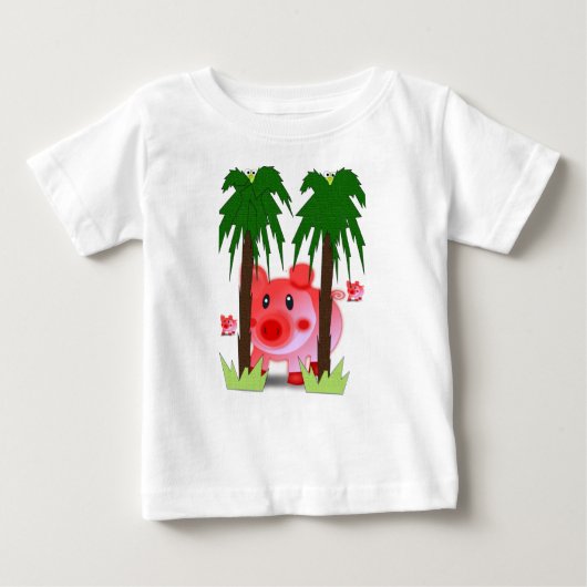 赤ちゃんTシャツ 豚 ベビーTシャツ (正面)