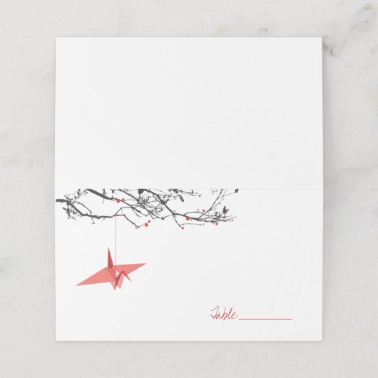 赤つる折り紙紙クレーズアジア結婚ズ プレイスカード (外部開封)