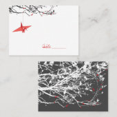 赤つる折り紙紙クレーズアジア結婚ズ プレイスカード (正面/裏面)