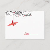 赤つる折り紙紙クレーズアジア結婚ズ プレイスカード (正面)