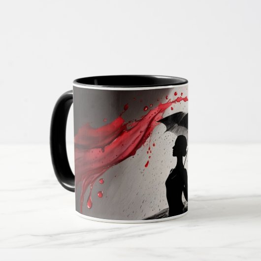 赤でバレエ マグカップ (正面左)