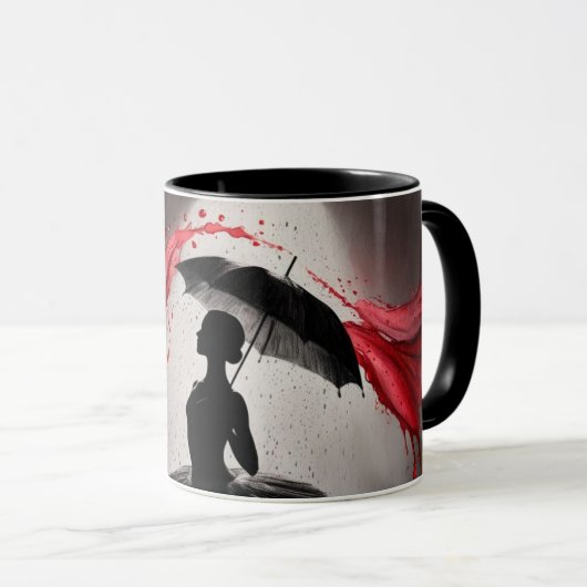 赤でバレエ マグカップ (正面右)