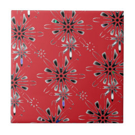 赤でレトロ タイル