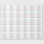 赤で祝いの確認の鳩 ラッピングペーパー (フラット)