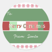 赤で表示されたクリスマスステッカーが色を選択 ラウンドシール (正面)