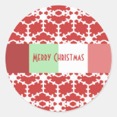 赤で表示されるスノーフレークのステッカーが色を選択 ラウンドシール (正面)