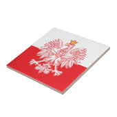 赤で輪郭を描かれるポーランドのワシ タイル (側面)