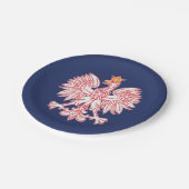 赤で輪郭を描かれるポーランドのワシ ペーパープレート (アングル)