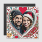 赤とかわいらしターコイズハートフレーム (正面/裏面)