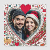 赤とかわいらしターコイズハートフレーム (正面)