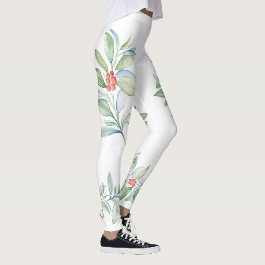 赤とかわいらし緑のホリークリスマス レギンス (右)