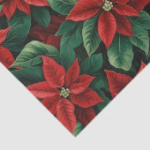 赤とかわいらし緑のポインセティアスのデジタルアート 薄葉紙 (詳細)