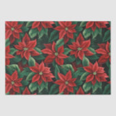 赤とかわいらし緑のポインセティアスのデジタルアート 薄葉紙 (正面)