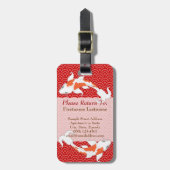 赤とかわいらし茶のコイ-ラゲッジタカスタムグの ラゲッジタグ (正面縦)