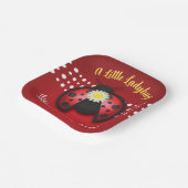 赤とかわいらし黒のレディバグデイジーベビーシャワー ペーパープレート (傾斜あり)