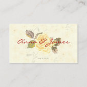 赤とアイボリーのバラ結婚のレジストリカード エンクロージャーカード (裏面)