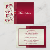 赤とアイボリーのフローラエンクロージャカード エンクロージャーカード (正面/裏面)