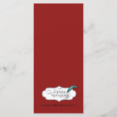 赤とアイボリーの映画ヴィンテージウェディングメニュー メニュー (裏面)