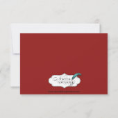 赤とアイボリーのFiligreeヴィンテージ日付の保存 セーブザデート (裏面)