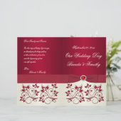 赤とアイボリーフローラ結婚式 プログラム (スタンド正面)