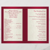 赤とアイボリーフローラ結婚式 プログラム (裏面)