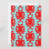 赤とアクアの美しいダマフォーマルスク 招待状 (裏面)