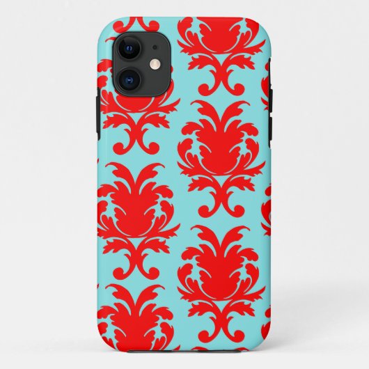 赤とアクアの美しいダマフォーマルスク Case-Mate iPhoneケース (裏面)