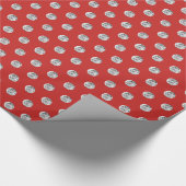 赤とエレガントダイヤモンドのパターンシック ラッピングペーパー (角)