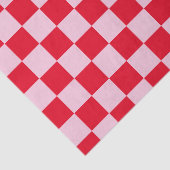 赤とエレガントピンクのチェッカーボード 薄葉紙 (詳細)