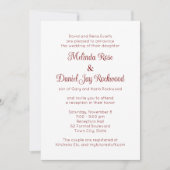 赤とエレガント白の渦巻き式レセプション 招待状 (正面)