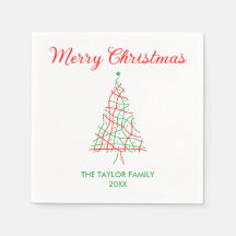 赤とエレガント緑のラインメリークリスマスパーティー