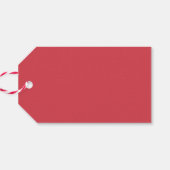 赤とエレガント緑の喜びリースクリスマス ギフトタグ (裏面横)