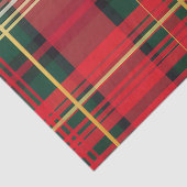 赤とエレガント緑の格子模様の「喜び」スクリプトの休日 薄葉紙 (詳細)