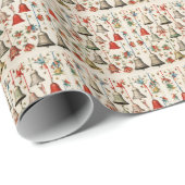 赤とエレガント金ゴールドのクリスマスベルギフト ラッピングペーパー (ロールコーナー)