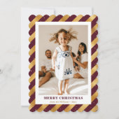赤とエレガント金ゴールドの写真メリークリスマス シーズンカード (正面)