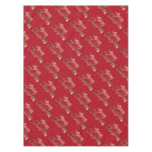 赤とエレガント金ゴールドはスクリプトを見るメリークリスマス テーブルクロス (正面)