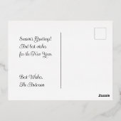 赤とエレガント金ゴールドクリスマスツリー金ゴールド 箔シーズンポストカード (裏面)