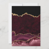 赤とエレガント金ゴールドグリッターマーブルアゲート結婚ズ 招待状 (裏面)