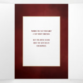 赤とエレガント金ゴールドボタニカルホリデーフォト 三つ折りカード (内部中)