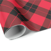 赤とエレガント黒の格子縞の休日 ラッピングペーパー (ロールコーナー)