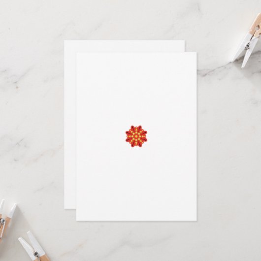 赤とオラを連動させたグラフィックのモチーフ 招待状 (正面/裏面インサイチュ)