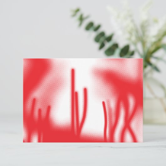 赤とオレンジのはっきりした車を使ったグラフィックデザイン サンキューカード (スタンド正面)